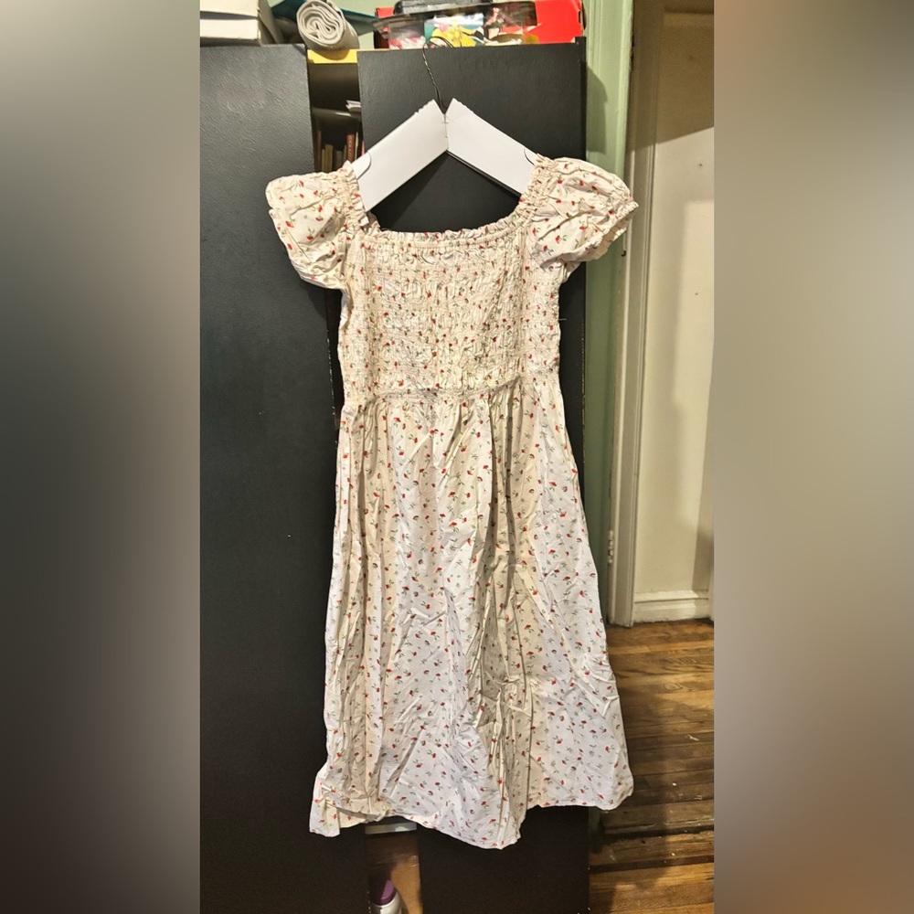 H&M Cream Floral Midi Dress